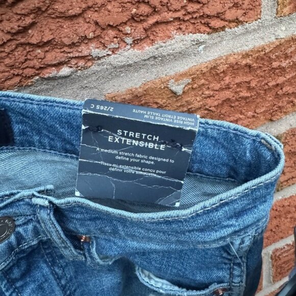 GAP High Rise Vintage Slim Distressed Blue Jeans - Picture 7 of 10